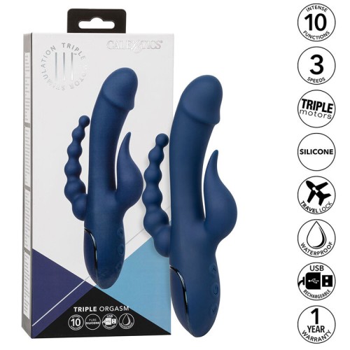 Vibrator Triple Orgasm Blue - Powerful Pleasure