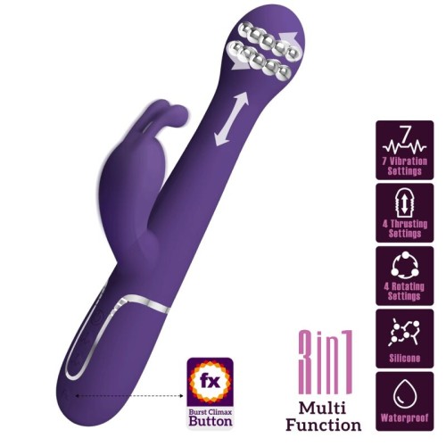 Pretty Love Dejon Vibrador Rabbit 3 En 1 Multifunción Morado