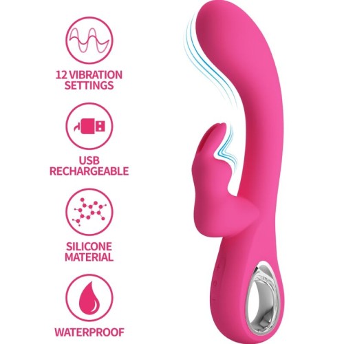 Pretty Love Novak Vibrador Rabbit 12 Vibraciones Rosa - Placer Supremo