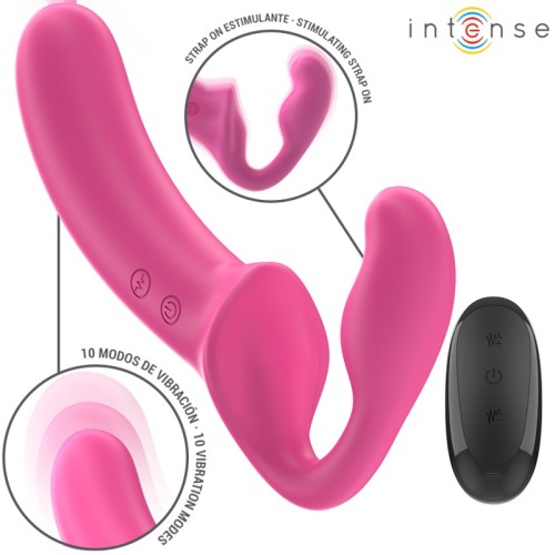 Intense Amy Vibrador Doble 20 Cm Rosa Control Remoto