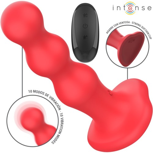 Intense Cody Suction Cup Vibrator Red Remote Control