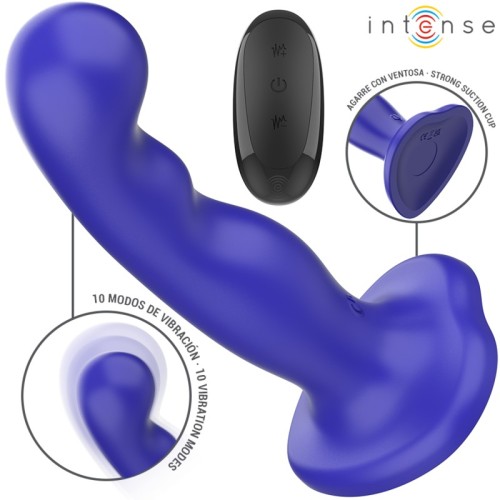 Intense Shorty Vibrator with Suction Cup Remote Control Blue