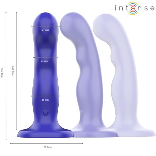 Intense Shorty Vibrator with Suction Cup Remote Control Blue