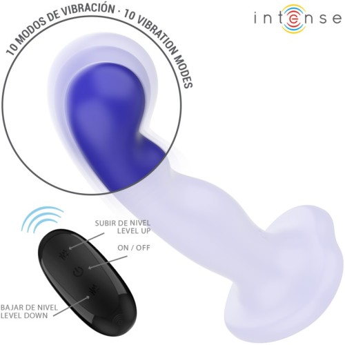 Intense Shorty Vibrator with Suction Cup Remote Control Blue
