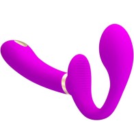 Thunderbird Vibrador Doble Strap-on Control Remoto Morado - Placer Emocionante
