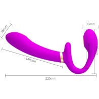 Thunderbird Vibrador Doble Strap-on Control Remoto Morado - Placer Emocionante