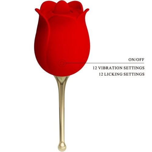 Rose Lover Red Clitoris Stimulator with 12 Vibrations