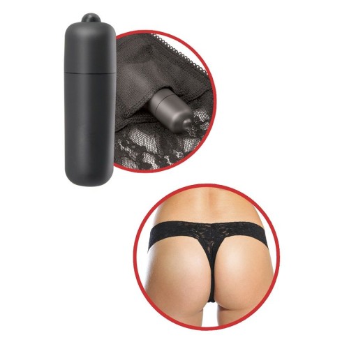 Black Lace Thong with Vibrator Fun