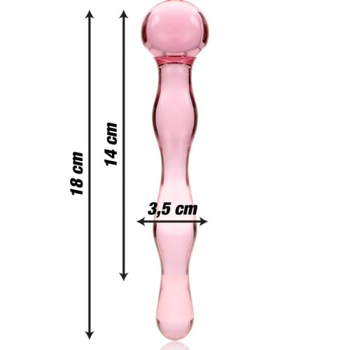 Dildo Cristal Rosa Modelo 13 de Borosilicato