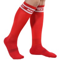 Macho Long Socks Football Style Red