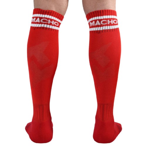 Macho Long Socks Football Style Red