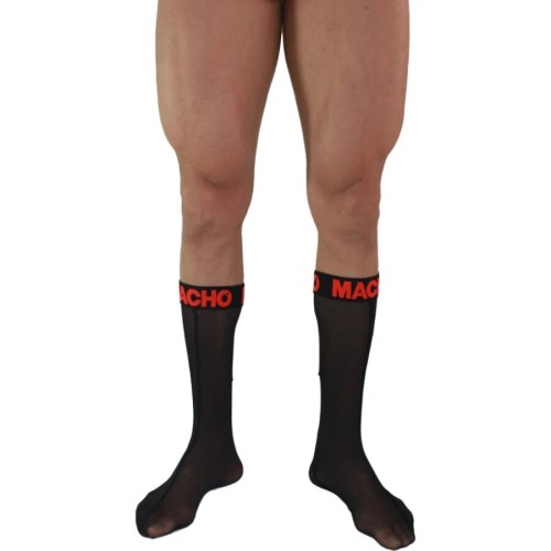 Macho Fine Black/Red Socks for Seductive Looks