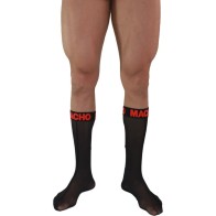 Macho Fine Black/Red Socks for Seductive Looks