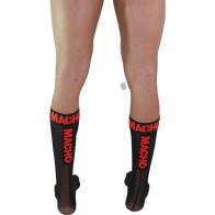 Macho Fine Black/Red Socks for Seductive Looks