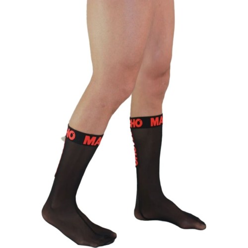 Macho Fine Black/Red Socks for Seductive Looks