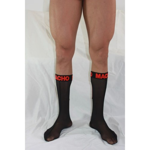 Macho Fine Black/Red Socks for Seductive Looks