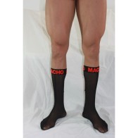 Macho Fine Black/Red Socks for Seductive Looks