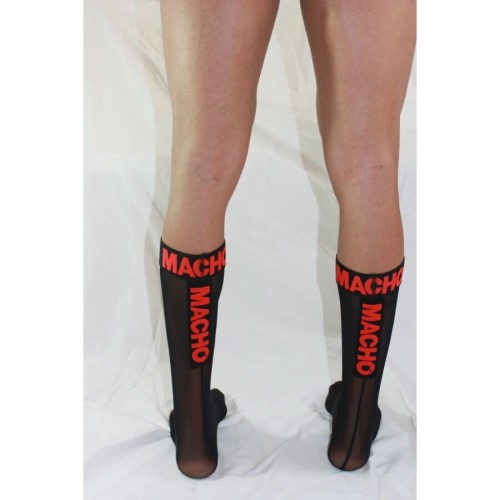 Macho Fine Black/Red Socks for Seductive Looks