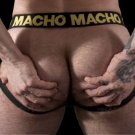 Macho Yellow Leather Jockstrap for Men