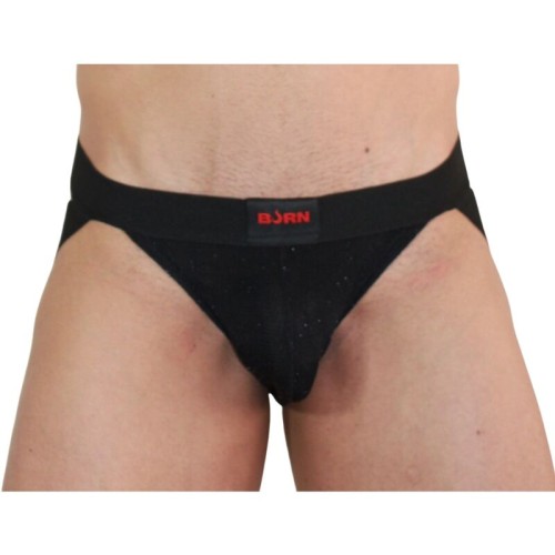 BURN - 003 Jockstrap Brillante Negro para Comodidad y Estilo