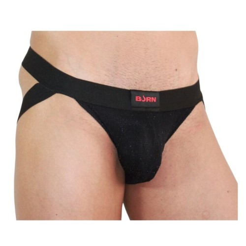 BURN - 003 Jockstrap Brillante Negro para Comodidad y Estilo