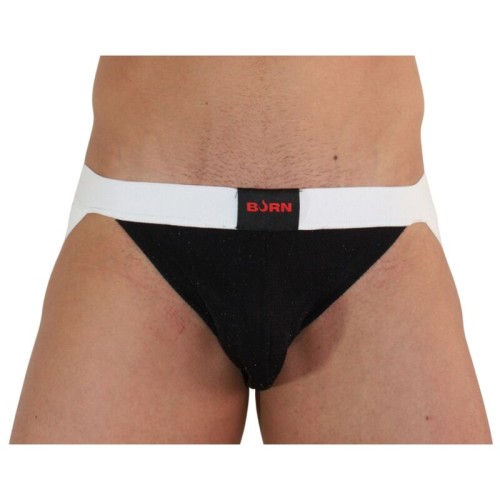 004 Shiny Jockstrap Black/White