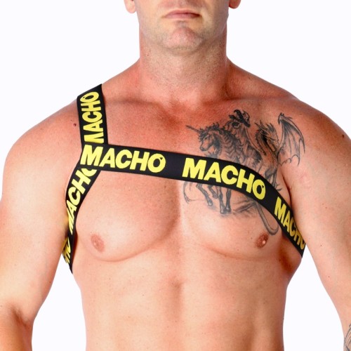 Macho Elastic Roman Harness Yellow L/XL