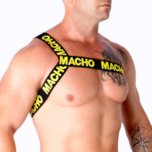 Macho Elastic Roman Harness Yellow L/XL