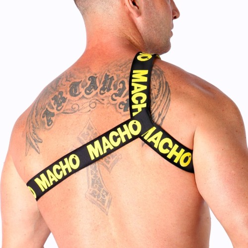 Macho Elastic Roman Harness Yellow L/XL