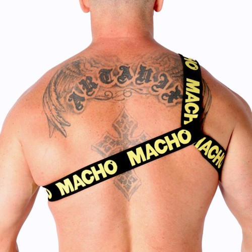 Macho Elastic Roman Harness Yellow L/XL