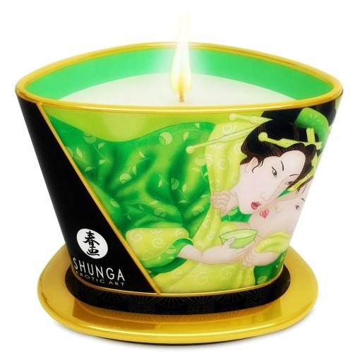 Shunga Mini Caress Green Tea Massage Candle 170ml for Romantic Moments