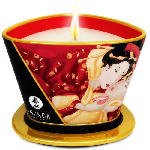 Shunga Massage Candle Strawberry & Champagne for Romantic Moments