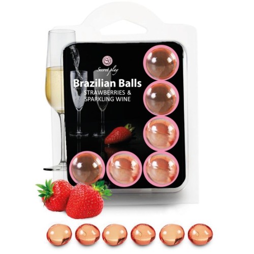 Secretplay Set of 6 Brazilian Balls Strawberry