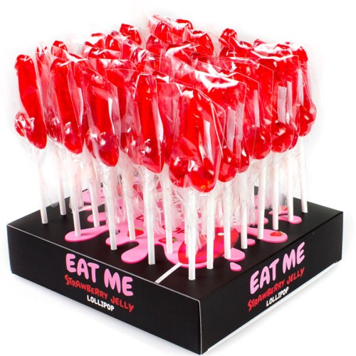 Secretplay Assorted Lollipop Dildos Strawberry Display - 40 Units