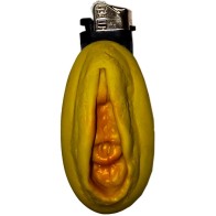 Mechero en Forma de Vagina Dorado