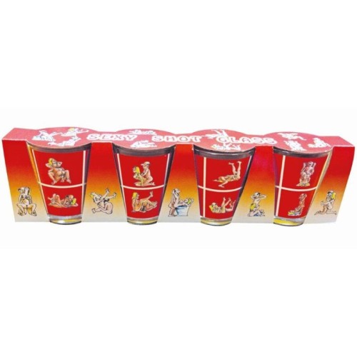 Kamasutra 4 Glass Shot Glass Set - Fun Party Accessory