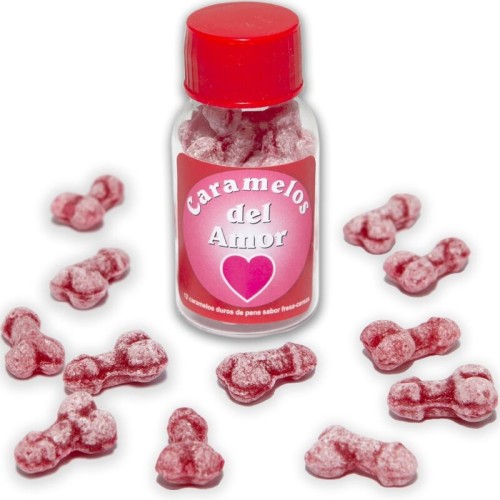 12 Love Candies Penis-Shaped Strawberry/Cherry