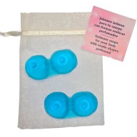 2 Perfumed Soaps Breast Shape Blue