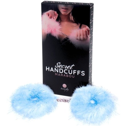 Blue Marabou Handcuffs for Exciting Fantasies