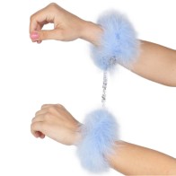 Blue Marabou Handcuffs for Exciting Fantasies
