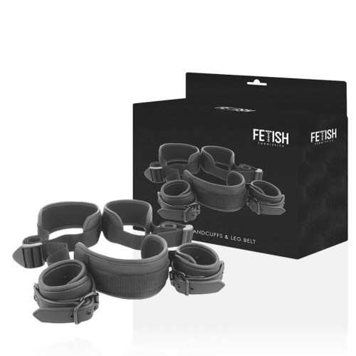 Fetish Submissive Open Legs Position Handcuffs Neoprene Lining
