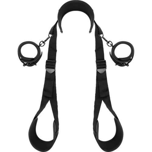 Fetish Submissive Open Legs Position Handcuffs Neoprene Lining