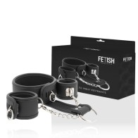 Fetish Submissive Vegan Leather Collar and Cuffs Set | BDSM Gear