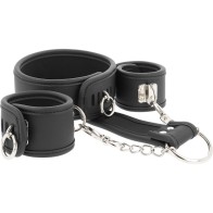 Fetish Submissive Vegan Leather Collar and Cuffs Set | BDSM Gear