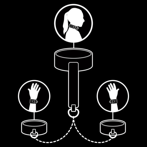 Fetish Submissive Vegan Leather Collar and Cuffs Set | BDSM Gear