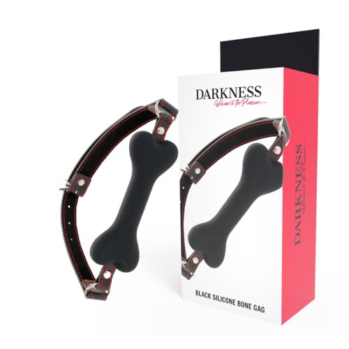 Darkness Bone Shape Gag in Black Silicone - Ultimate Style and Comfort