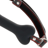 Darkness Bone Shape Gag in Black Silicone - Ultimate Style and Comfort