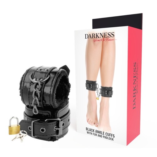 Darkness Adjustable Leather Ankle Cuffs with Lock