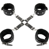 Darkness Leather Hand and Foot Cuffs Black