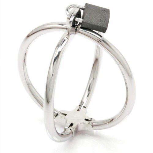 Criss Cross Stainless Steel Cuffs for Bondage Play